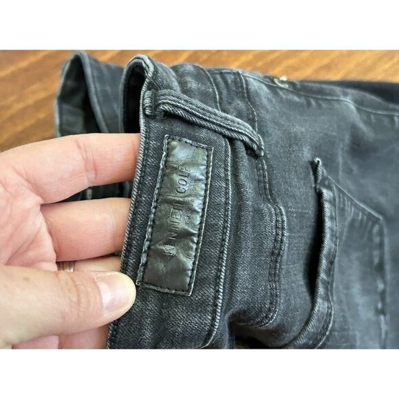 Kenneth Cole Women's Skinny Jeans 10 Black Denim Frayed Hem Stretch DEFECT - Picture 3 of 10